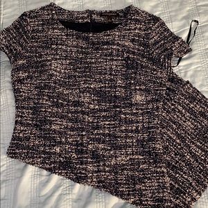 Tweed Navy Blue and White Banana Republic Dress